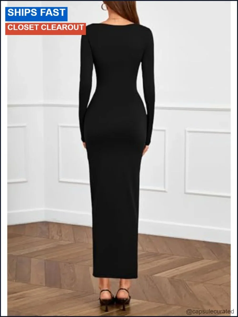 Womens Cowl Neck Long Sleeve Bodycon Midi Dress Ruched Formal Cocktail
